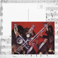 Vintage Music, Art Deco Musical Jazz Band Jamming