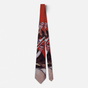 Vintage Music, Art Deco Musical Jazz Band Jamming Tie