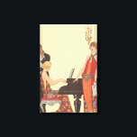 Vintage Music, Art Deco Pianist Musician Singer Canvas Print<br><div class="desc">Vintage illustration art deco fine art musical design with a pianist playing the piano and a singer about to sing and perform with music. The women are wearing classical 20's flapper dress fashionable attire. Incantation by George Barbier. 1922</div>