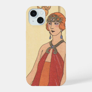 Vintage Music, Art Deco Pianist Musician Singer iPhone 15 Case