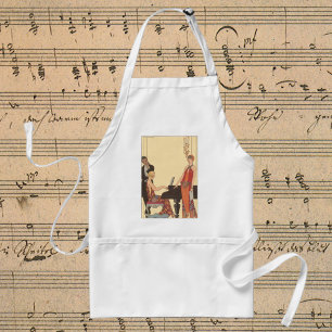 Vintage Music, Art Deco Pianist Musician Singer Standard Apron