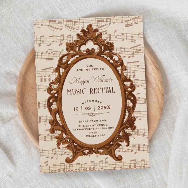Vintage music baroque recital  invitation (Creator Uploaded)
