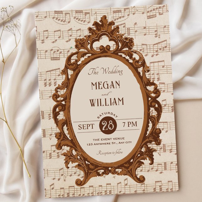 Vintage music baroque wedding invitation (Creator Uploaded)