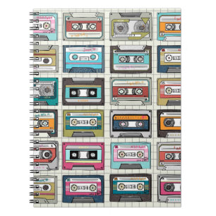 Vintage music cassette design notebook