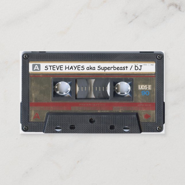 Vintage Music Cassette Tape Look Business Card (Front)