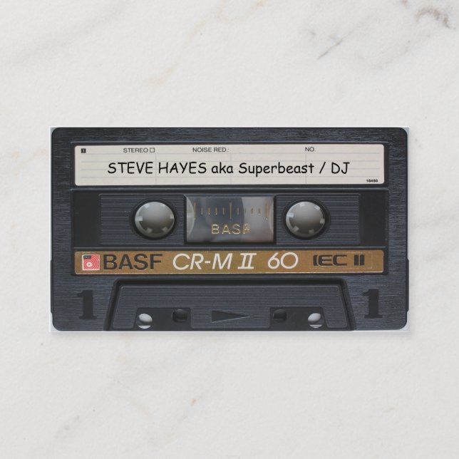 Vintage Music Cassette Tape Look Business Card (Front)