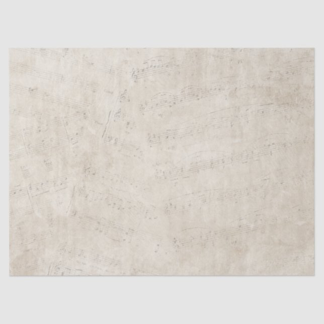 Vintage Music Collage Distressed Antique Decoupage Tissue Paper (Front)