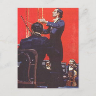Vintage Music, Conducting an Orchestra Postcard