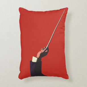 Vintage Music, Conductor's Hand Holding a Baton Decorative Cushion