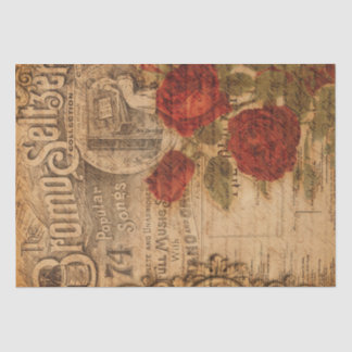 Vintage Music Cover & Rose Shabby Chic Decoupage Tissue Paper