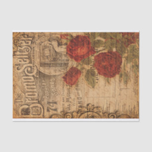 Vintage Music Cover & Rose Shabby Chic Decoupage Tissue Paper
