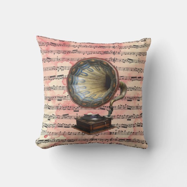 Vintage Music Cushion (Front)