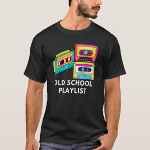 Vintage Music Dj 80s 90s Old School Playlist Casse T-Shirt