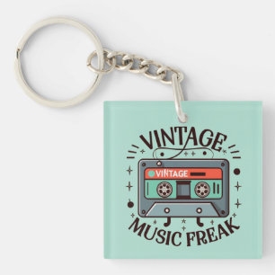 Vintage Music Freak Key Ring