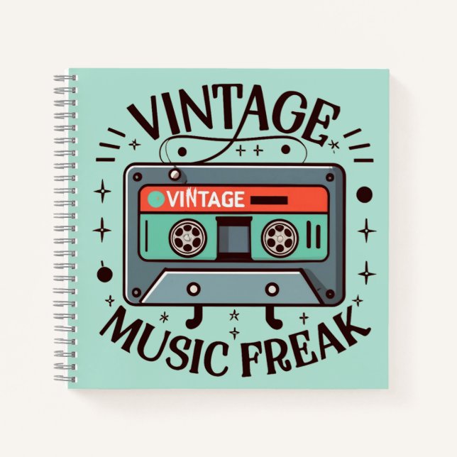 Vintage Music Freak Notebook (Front)
