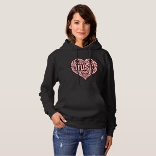 Vintage Music Heart Hoodie
