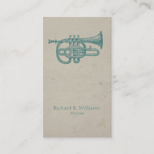 Vintage Music Horn Business Card