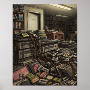 Vintage Music Inspired Liminal Backrooms Poster