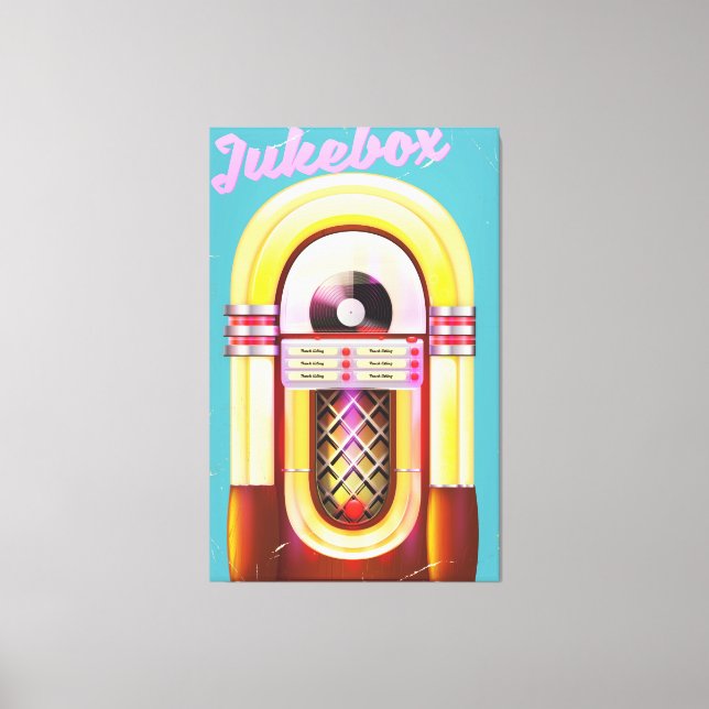 Vintage Music Jukebox Canvas Print (Front)