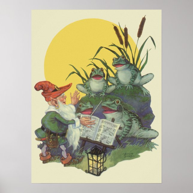 Vintage Music Magazine Cover Art, Etude Frog Choir Poster (Front)