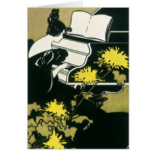 Vintage Music, Miss Traumerei Playing Piano, Reed