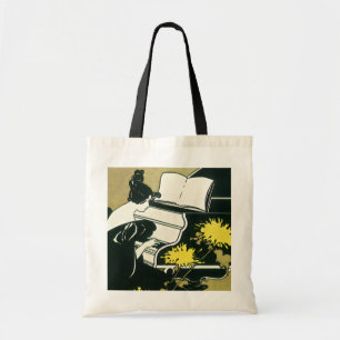 Vintage Music, Miss Traumerei Playing Piano, Reed Tote Bag