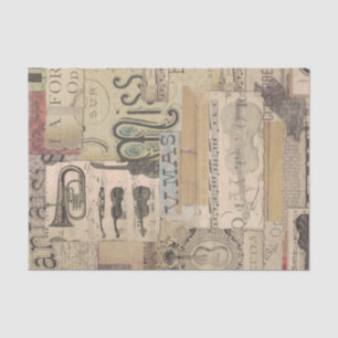 Vintage music note guitar violin Pattern musician Tissue Paper