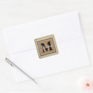 Vintage Music note Musician Monogram    Square Sticker