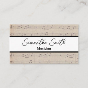 vintage Music note Musician Music Teacher Business Card
