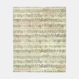 Vintage Music Note Pattern Music Theme Musician  Fleece Blanket