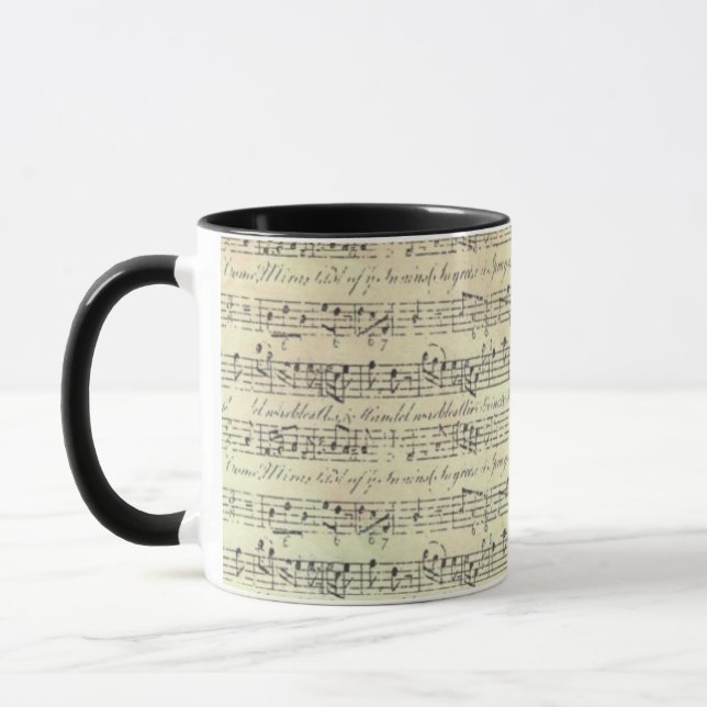 Vintage Music Note Pattern Music Theme Musician  Mug (Left)
