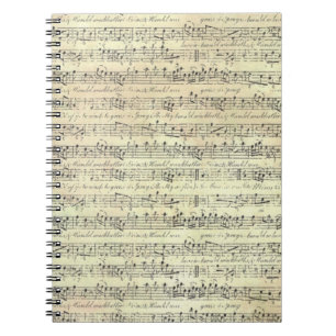 Vintage Music Note Pattern Music Theme Musician Notebook