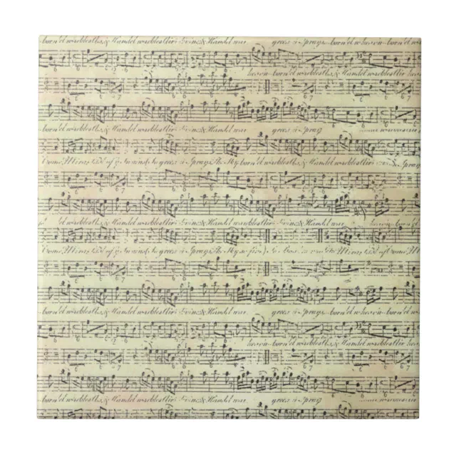 Vintage Music Note Pattern Music Theme Musician Tile | Zazzle