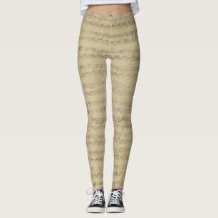 Vintage music note Pattern musician   Leggings