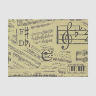 Vintage Music Note Pattern Musician  Tissue Paper