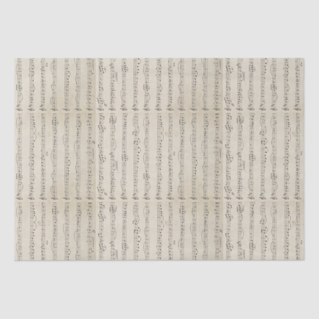 Vintage Music Note  Tissue Paper (Front)