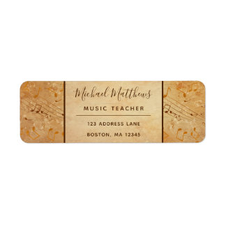 Vintage Music Notes Elegant Musical Address