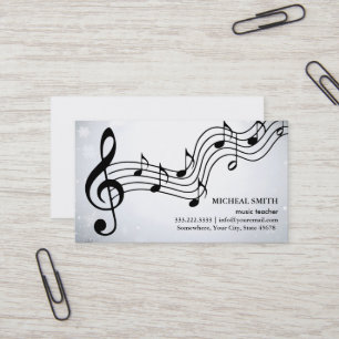 Vintage Music Notes Elegant Musical Business Card