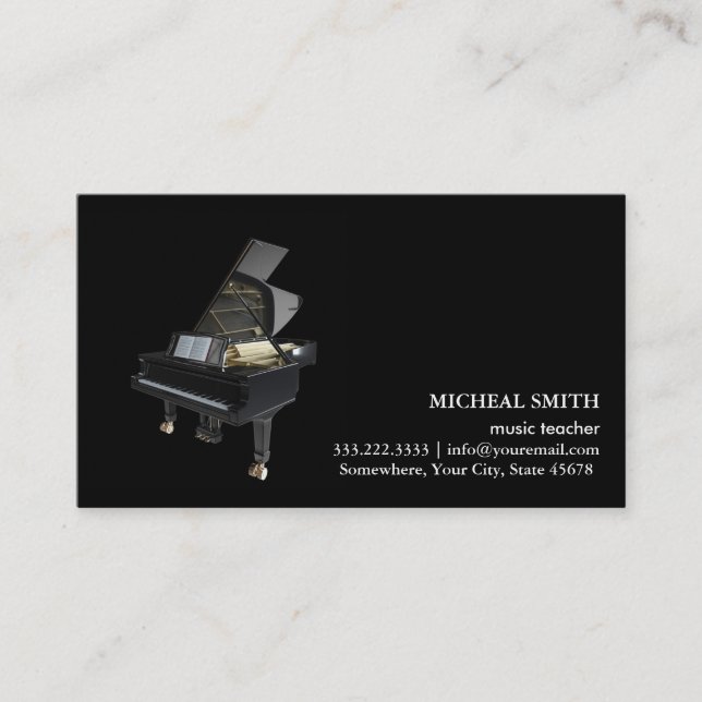 Vintage Music Notes Elegant Musical  Business Card (Front)