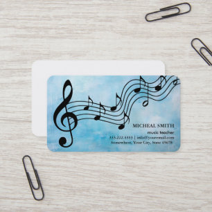 Vintage Music Notes Elegant Musical Business Card