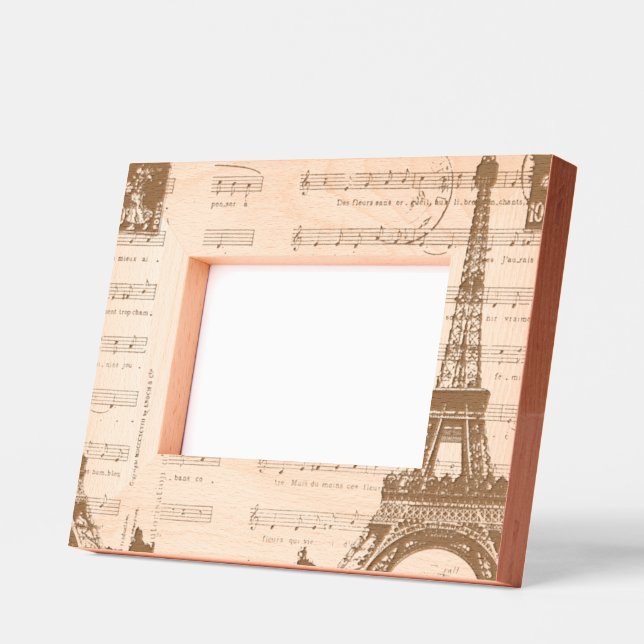 Vintage Music Notes Paris Eiffel Tower Etched Frames (Left)