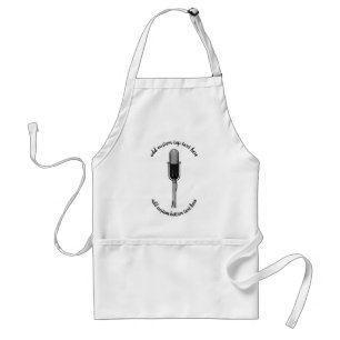 Vintage Music, Old Fashioned Retro Microphone Standard Apron