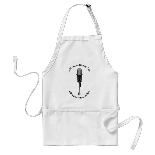 Vintage Music, Old Fashioned Retro Microphone Standard Apron (Front)