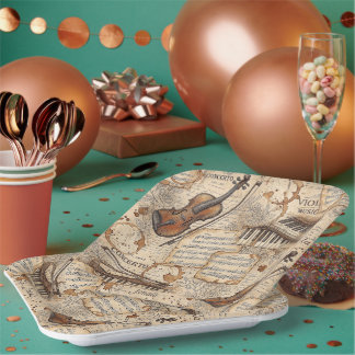 Vintage Music Paper Plate