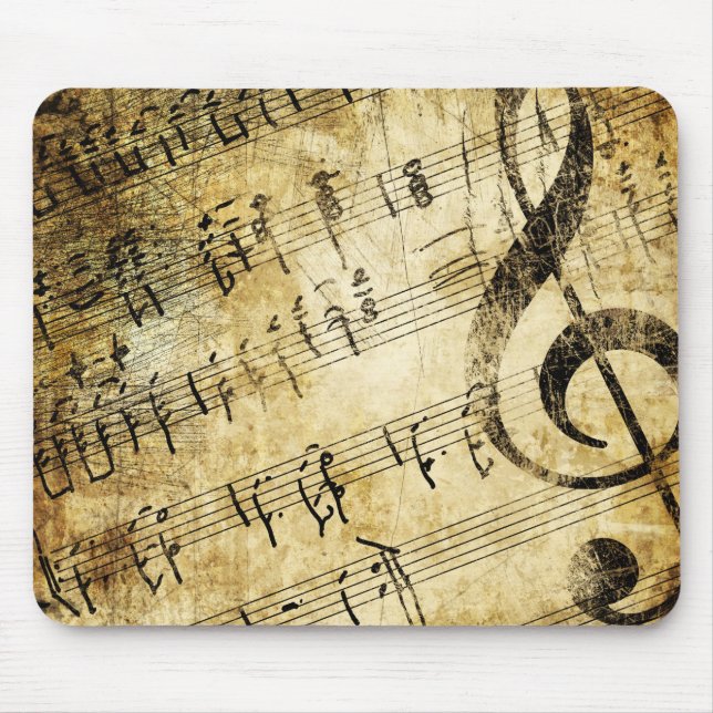 Vintage Music Partiture Mouse Mat (Front)