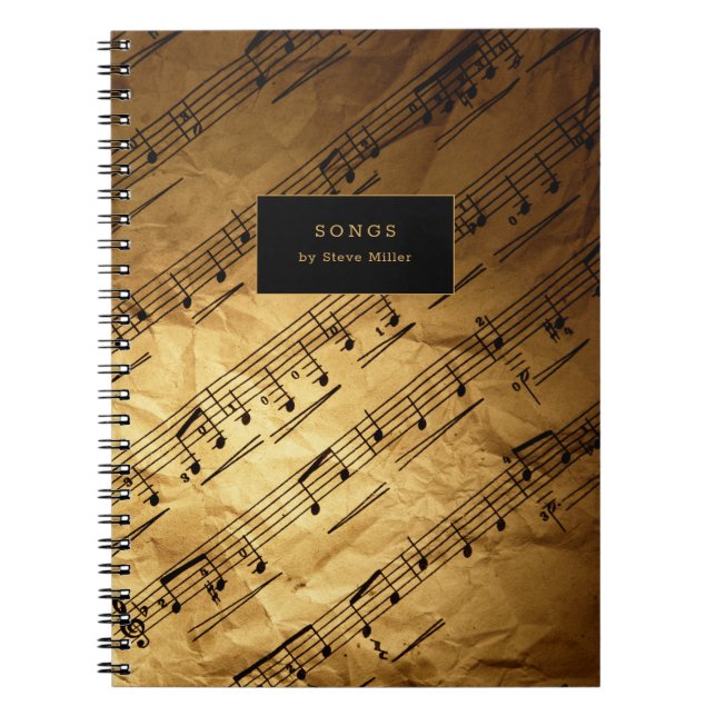 Vintage Music Partiture Notebook (Front)