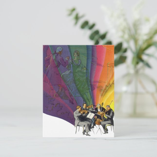 Vintage Music Rainbow, Victorian Couple Dancing (Standing Front)