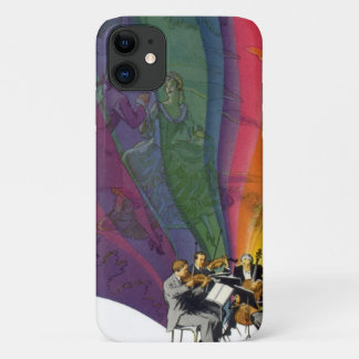 Vintage Music Rainbow, Victorian Couple Dancing iPhone 11 Case