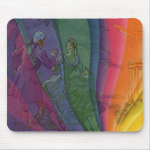 Vintage Music Rainbow, Victorian Couple Dancing Mouse Mat