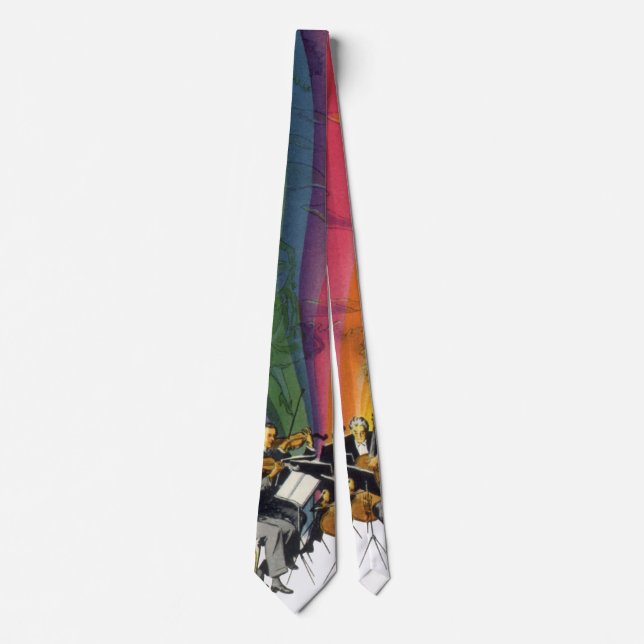 Vintage Music Rainbow, Victorian Couple Dancing Tie (Front)